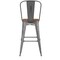 Flash Furniture Clear Coat Metal Bar Stool & Teak Poly Seat XU-DG-TP001B-30-PL1T-GG - alternate 3